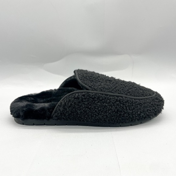 Vionic Womens 9.5 Caressa Faux Furry Black Comfort Slide Slippers Womens 9.5 - Picture 1 of 11